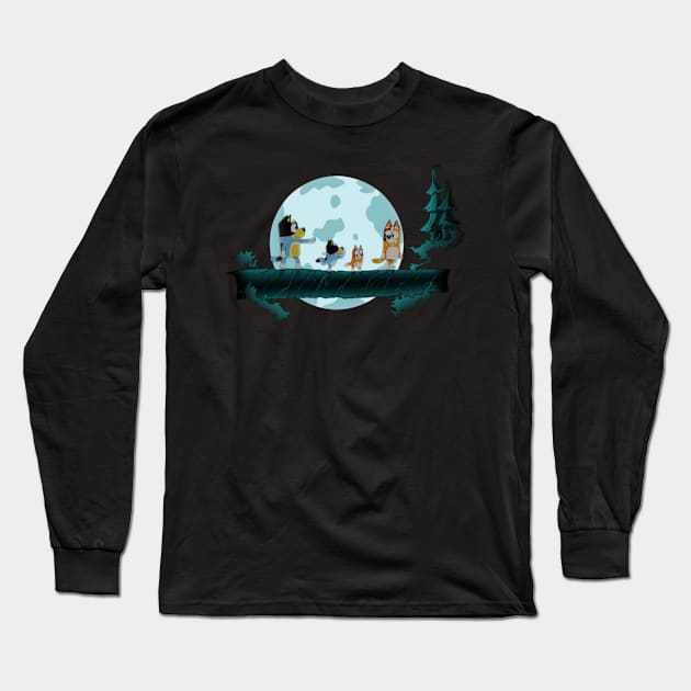 bluey walk in moon Long Sleeve T-Shirt by GapiKenterKali